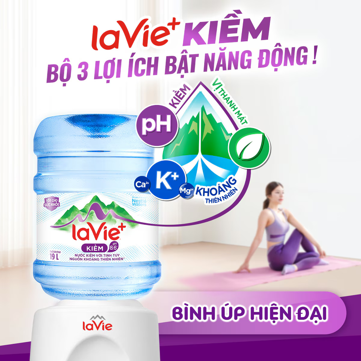 lavie-kiem-binh-up Bình Nước LaVie+ Kiềm có khoáng thiên nhiên